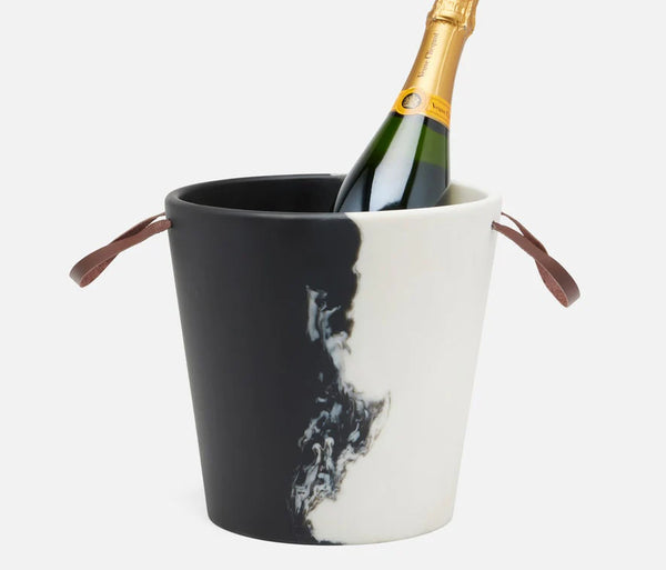 Blue Pheasant Maxton Black Swirled Resin Champagne Bucket