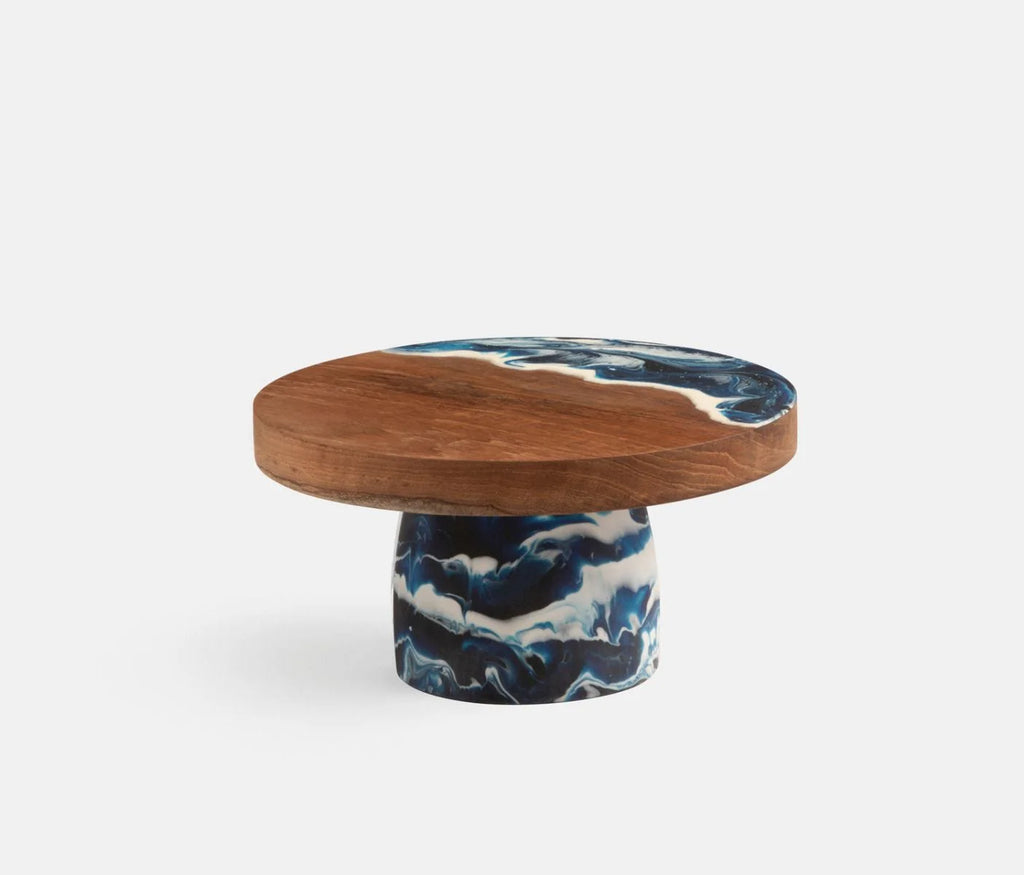 Blue Pheasant Austin Swirled Cake Stand - Blue