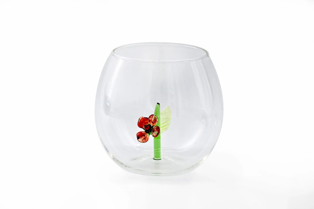 Flower Power Glasses with flowers inside - Set of 6