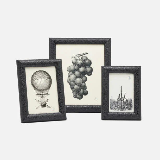 Oxford Faux Shagreen Picture Frames - Black