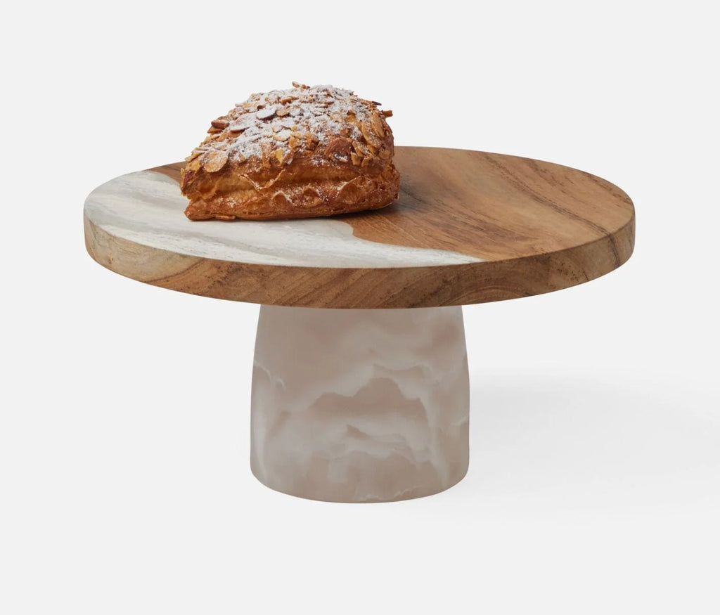 Blue Pheasant Austin Swirled Cake Stand - White