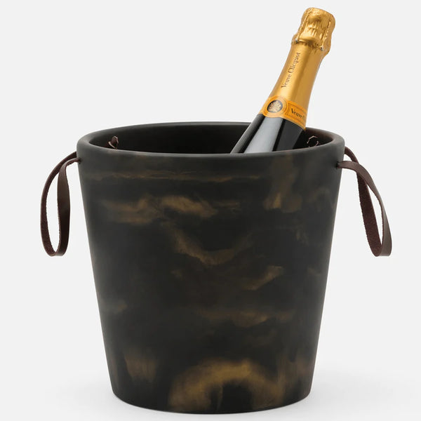 Blue Pheasant Wesley Black and Gold Swirled Ice Bucket