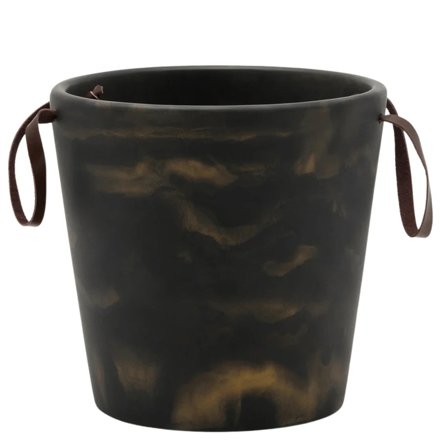 Blue Pheasant Wesley Black and Gold Swirled Ice Bucket