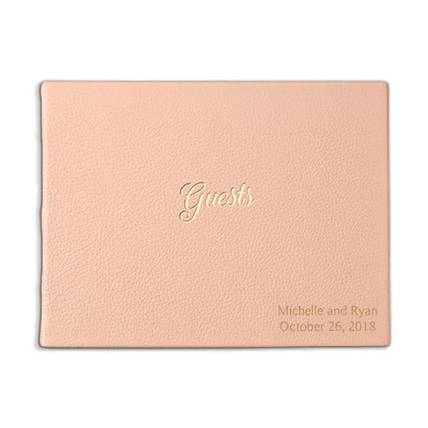 Blush Leather Guest Book