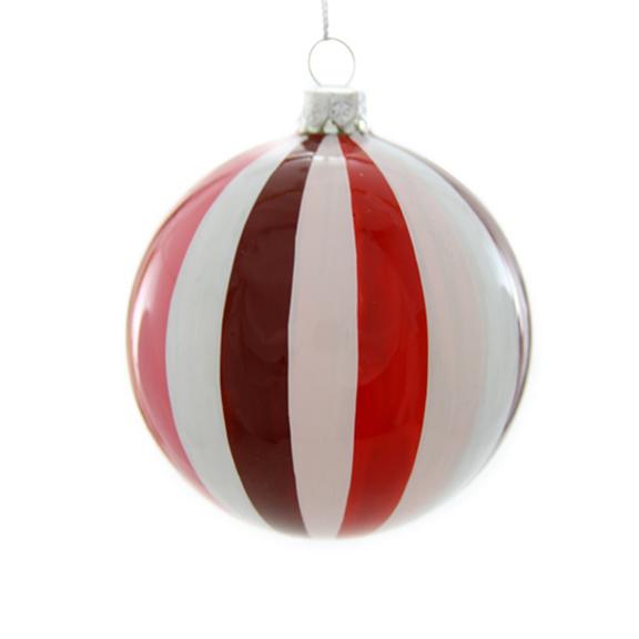 Tonal Pinwheel Bauble Ornament in Red